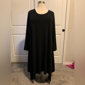 D-12 Black A-Line Dolman Sleeve Dress for Relaxation